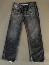 Ecko Unltd Jeans Mens 38x33 Blue Denim Baggy Whiskering Y2K Distressed T... - $45.41