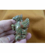 (Y-GRI-574) Green orange GRIFFIN gryphon gemstone figurine statue Eagle ... - $25.64 CAD
