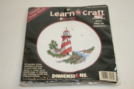 1997 Dimensions #72405 Lighthouse Scene 6&quot; Hoop Counted Cross Stitch NOS - £7.76 GBP