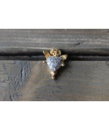 Gold Plated Sterling Silver CZ Angle Lapel Pin - £9.48 GBP