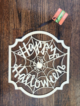Halloween Decoration Indoor Wood Sign Happy Halloween Unpainted Wooden D... - $13.61 CAD