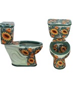 Mexican Toilet ELONGATED Comfort Height Hand Painted - Girasoles Marfil - - $1,963.34 CAD