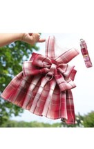 Red Plaid Bow Tie Dog Dress Harness &amp; Matching Leash Size X-Large  - $9.88