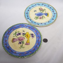 Set of 2 Sango Birds and The Bees 8&quot; Salad Plates #3042 Sue Zipkin Discontinued - £19.70 GBP