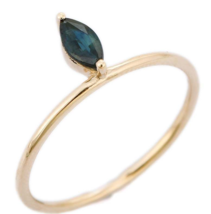 14K Gold Single Floating Sapphire Ring - £146.37 GBP
