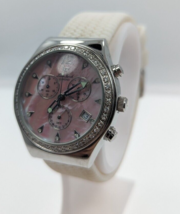 Lucien Piccard Women's Watch 26384PK Chronograph MOP Dial Diamonds AS IS - $197.01