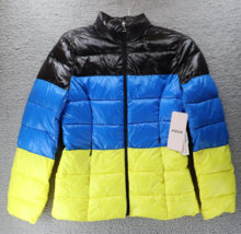 Aqua Women’s Packable Down Jacket Blue Yellow Color Block Size Extra Sma... - $72.27
