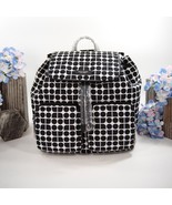 Kate Spade Noel Black White Nylon Jacquard Drawstring Large Backpack Bag... - $227.21