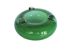 Gorgeous vintage cased green art glass ashtray - $24.99