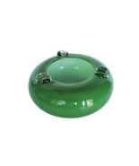 Gorgeous vintage cased green art glass ashtray - £19.53 GBP