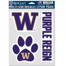 3.5&quot; washington huskies ncaa college team logo fan 3 pack car decal stickers - £15.97 GBP