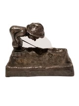 Meriden Silver Plate GOLFER Figural Man Coin Ash Tray Ball In One Footprint - £59.27 GBP