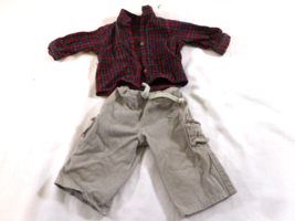 American Girl Doll of Today Cargo Outfit Red Plaid Flannel Shirt &amp; Cargo... - £19.84 GBP