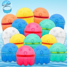 24 PCS Octopus Reusable Water Balloons Soft Silicone Quick Fill Balloons Splash  - £39.38 GBP