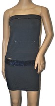 Met in Jeans Strapless Dress Mineral Blue with Beaded Embellishment NWT ... - £117.98 GBP