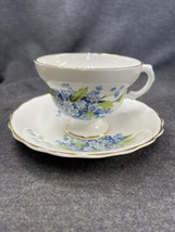 Rosina Blue Floral Bone China cup &amp; saucer England  - $8.91