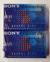 Lot of 2 Sony HF High Fidelity Blank Audio Cassette Tapes 90 Min Normal Bias - £10.30 GBP