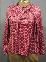 Vintage Bonne Petite Femmes Chemise Polyester 1970&#39;s 1980&#39;s Taille 16 - $40.61