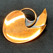 Vintage Copper Brooch Pin 3 inches Non-Magnetic Abstract Artistic Design - £12.19 GBP