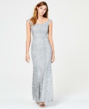 MSRP $129 Speechless Juniors&#39; Sequined Lace Gown Silver Size 13 - $26.94