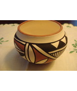 C.Chavez Laguna Pueblo bowl bulbous form, geometric design ORIGINAL [68] - £34.95 GBP