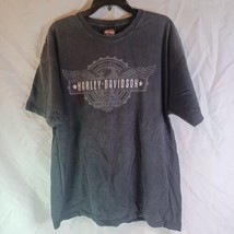 Vintage Harley Davidson T-Shirt Distressed Logo 100% Cotton Made in Mexi... - $25.23