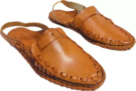 Mens Kolhapuri soft Leather chappal handmade HT81 Flat Jesus Sandal US s... - $44.99