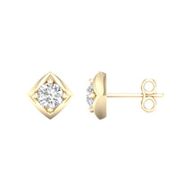 3/8 Ct TDW Diamond 10K Yellow Gold Solitaire Stud Earrings - £343.71 GBP