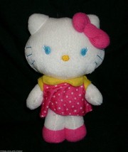 8&quot; 2013 Sanrio Hello Kitty Pink Yellow Dress Stuffed Animal Plush Toy Soft Doll - £15.01 GBP