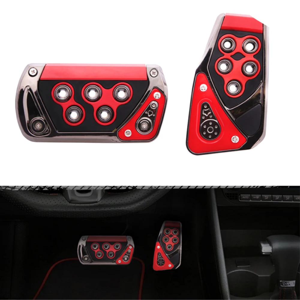 2pcs abs transmission car foot brake pedals cover fuel gas foot pad set kit non slip thumb200