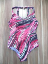 One Hanes Place One Piece Princess Seam Swimsuit Pink Size 16 D Cup $45 - NWOT - £14.32 GBP