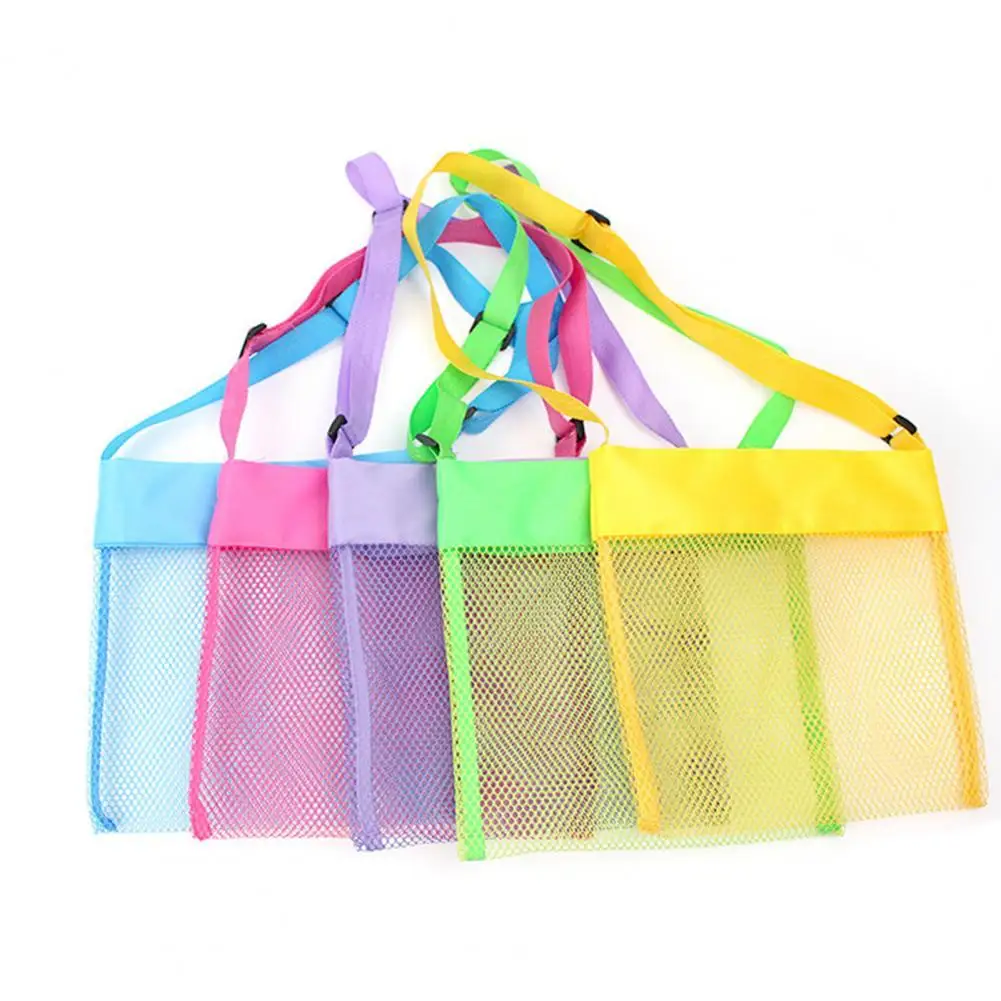 Sh beach bag adjustable shoulder strap portable sea shell collecting bag kids beach bag thumb200