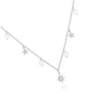 Star and Pearl Necklace for Women, 16K Gold - £99.21 GBP