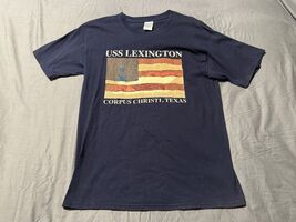 USS Lexington Corpus Christi Texas Ship Graphic T-Shirt Navy Blue Gildan L - $17.70 CAD