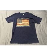 USS Lexington Corpus Christi Texas Ship Graphic T-Shirt Navy Blue Gildan L - $230.52 MXN