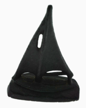 Vintage Black Cast Iron Small Hobie Cat Sailboat Paper Weight Collectible - £19.53 GBP