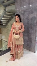 PAKISTANI SALWAR KAMEEZ NEW WEDDING  PARTY WEAR DESIGNER DRESS  INDIAN B... - $39.27