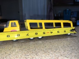 Car Hauler Tractor Trailer Yellow Auto Transport Semi no Car Vintage Ton... - £19.26 GBP