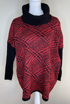 Joseph A NWT Women’s Cowl Neck pullover sweater size XS Red Black plaid H2 - £15.38 GBP