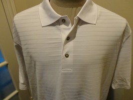 White Stripe Grand Slam Golf Polyester Polo Shirt Adult XL Excellent - $25.15