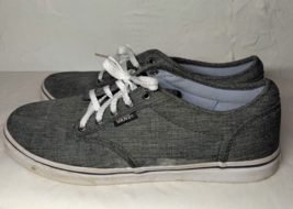 Vans Off the Wall Womens 6.5 Skateboarding Lace Up Sneakers Canvas Charcoal Grey - £14.34 GBP