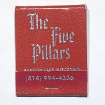 Five Pillars Supper Club Lounge Random Lake Wisconsin Match Book Matchbox - £3.86 GBP