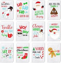 12 Pcs Large Christmas Bathroom Hand Towels 16 x 24 Inch Funny Soft Microfiber - £9.68 GBP