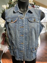 NWT Bisou Bisou  Blue Jean Denim Vest Medium — READ DESCRIPTION - £7.97 GBP