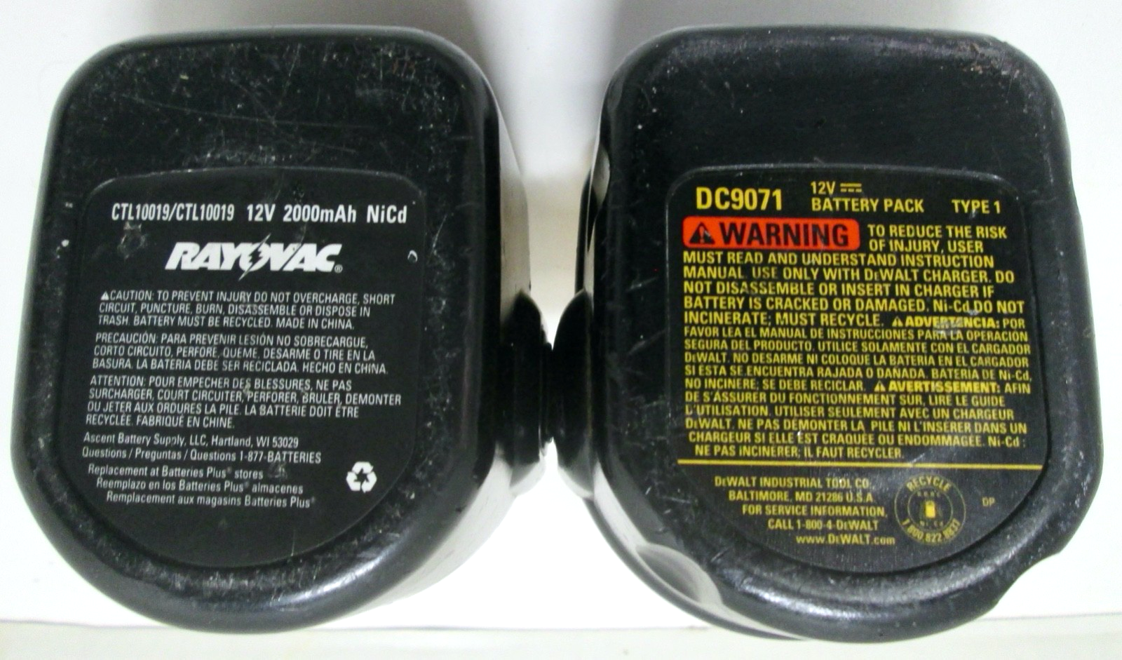 Genuine Dewalt DW9071 & Ray-O-Vac 12 Volt Battery Packs Item image 3