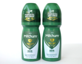 Mitchum Men Anti-Perspirant Deodorant Roll-On Unscented 48 HR 3.4 oz Lot of 2 - £17.43 GBP