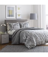 Full / Queen 100-percent Cotton Comforter Set with Grey White Floral Branch - $266.24 CAD