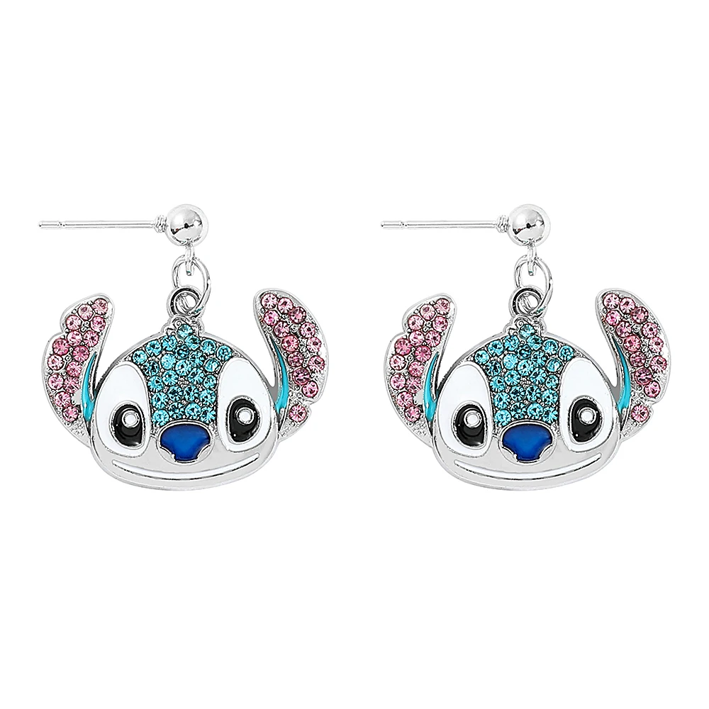 Disney Stitch Cartoon Rhinestone Pendant Earrings Cute Sweet Girl Jewelr... - $3.04