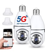2 PACK Bulb Camera 5G 360° 1080P IP E27 Light Wi-Fi Smart Home Wireless ... - £30.57 GBP