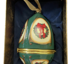 Vintage Mr Christmas Musical Enamel Trinket box Egg Wreath Complete - $15.69